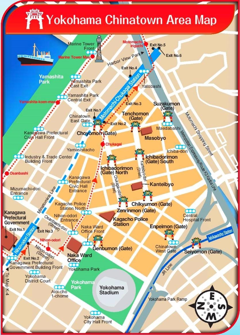 harta Yokohama și Tokyo