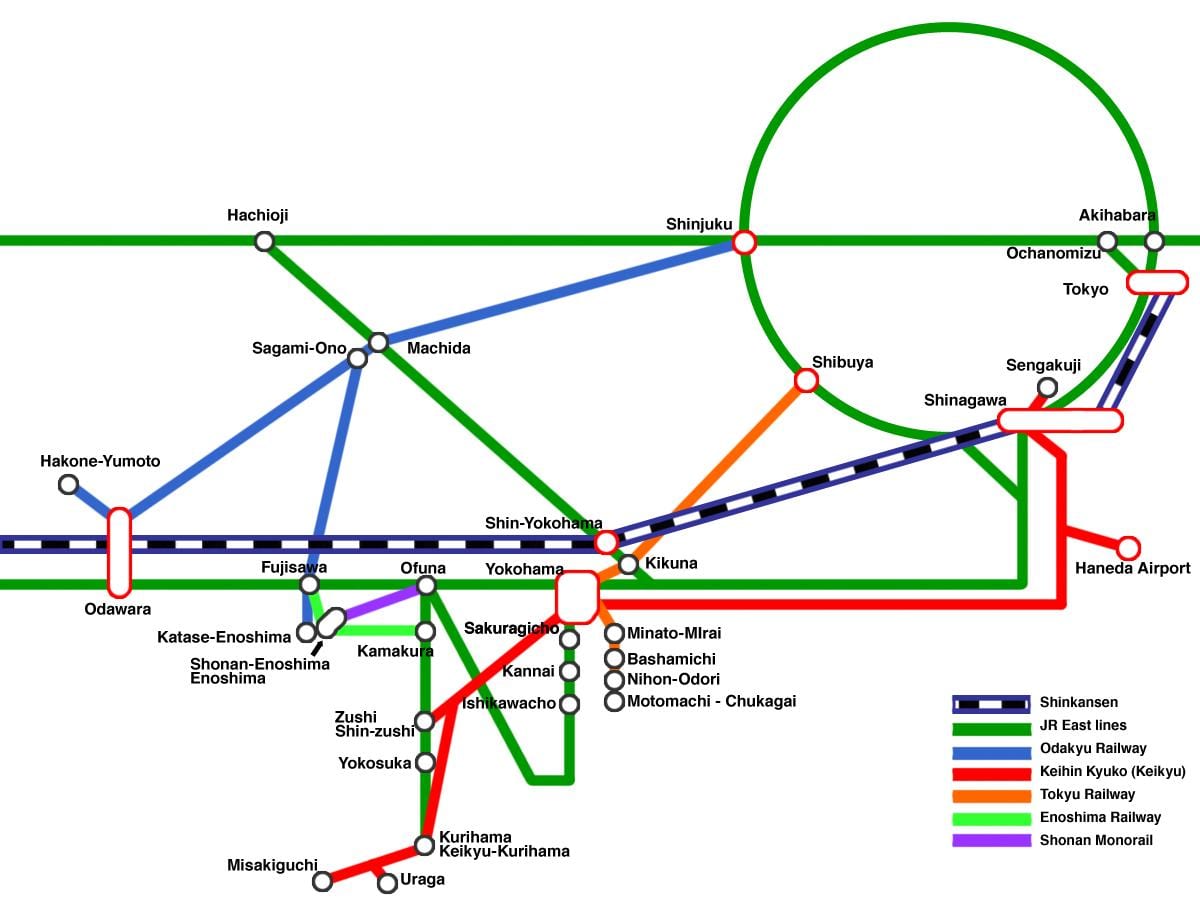 Yokohama line hartă