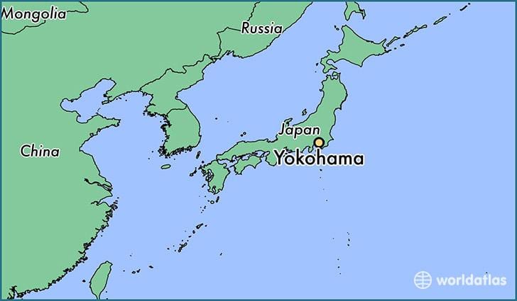 Harta Yokohama pe