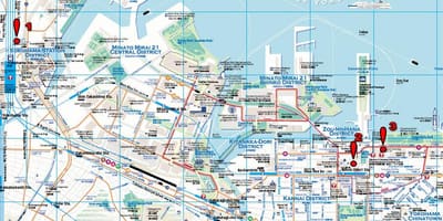Yokohama hartă de mers pe jos