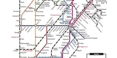 Tokyo, Yokohama tren hartă